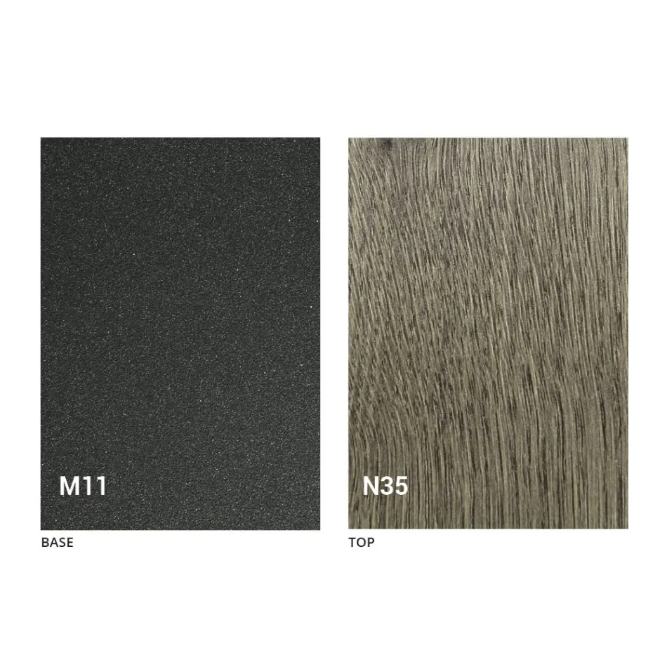 Tavolino Trasformabile Moderno Metallo Grafite e Piano in Legno - Sistocle Viadurini