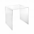 Tavolino trasparente design moderno 40x40cm Terry Small, made in Italy
