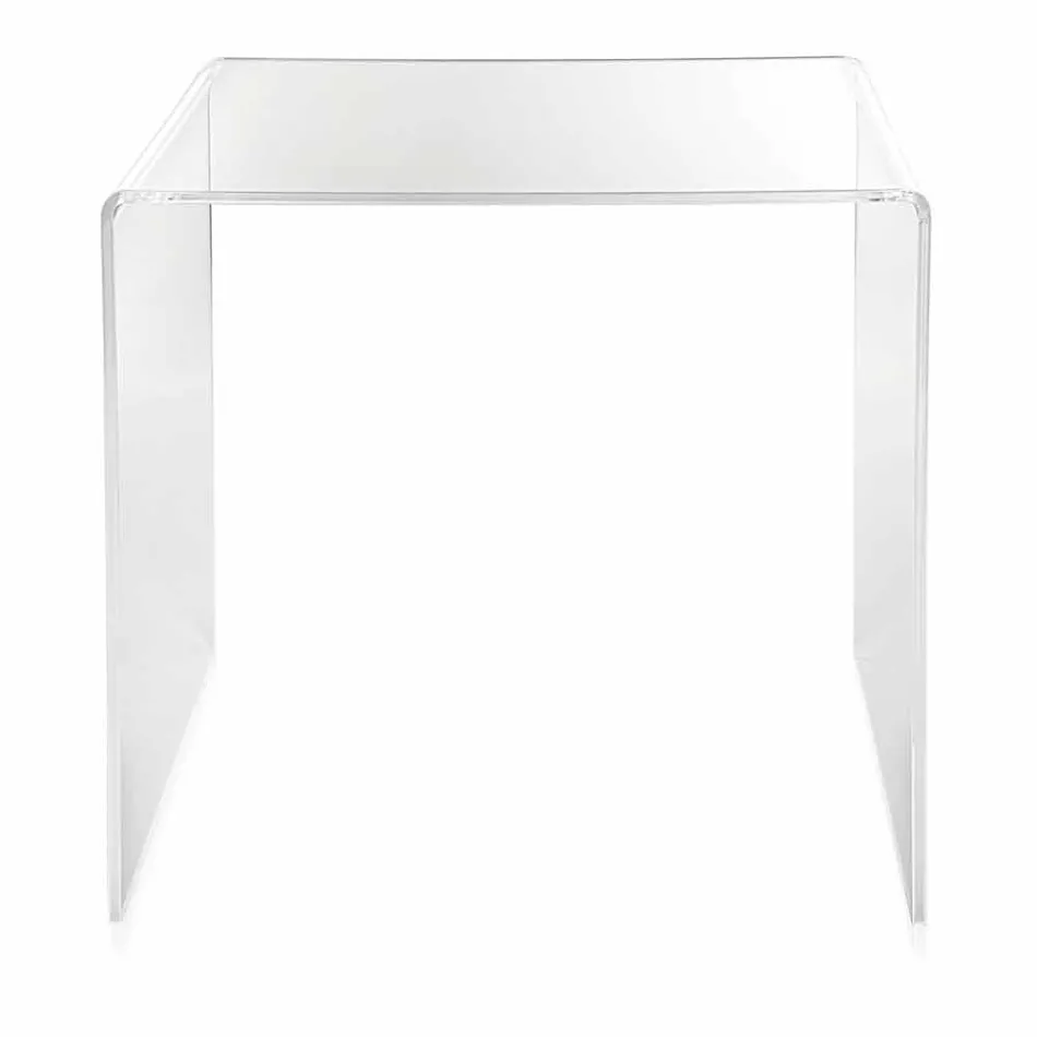Tavolino trasparente design moderno 50x50cm Terry Big, made in Italy Viadurini