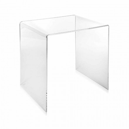 Tavolino trasparente design moderno 50x50cm Terry Big, made in Italy Viadurini