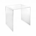 Tavolino trasparente design moderno 50x50cm Terry Big, made in Italy