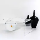 Tavolino trasparente design moderno L90xH40xP48 cm Bolly,made in Italy Viadurini