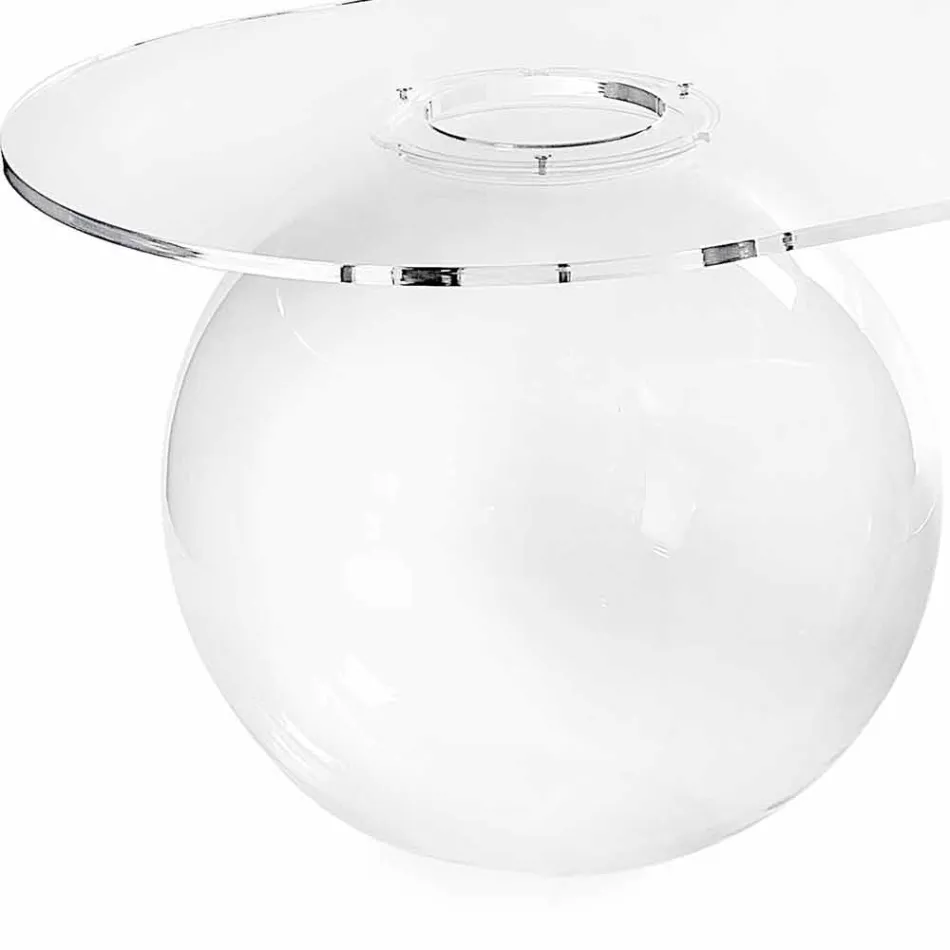 Tavolino trasparente design moderno L90xH40xP48 cm Bolly,made in Italy Viadurini