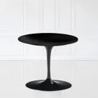 Tavolino Tulip Eero Saarinen H 39 con Piano in Laminato Liquido Nero Made in Italy - Scarlet Viadurini
