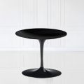 Tavolino Tulip Eero Saarinen H 39 con Piano in Laminato Liquido Nero Made in Italy - Scarlet