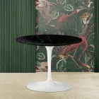 Tavolino Tulip Eero Saarinen H 41 con Piano Rotondo in Marmo Nero Marquinia Viadurini