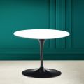 Tavolino Tulip Eero Saarinen H 41 in Ceramica Bianco Assoluto Made in Italy - Scarlet