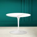 Tavolino Tulip Eero Saarinen H 41 in Ceramica Calacatta Michelangelo - Scarlet