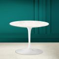 Tavolino Tulip Eero Saarinen H 41 in Ceramica Diamond Cream Made in Italy - Scarlet
