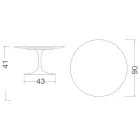 Tavolino Tulip Eero Saarinen H 41 in Ceramica Entzo Made in Italy - Scarlet Viadurini