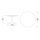 Tavolino Tulip Eero Saarinen H 41 in Ceramica Invisible Select Made in Italy - Scarlet Viadurini