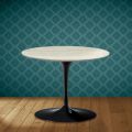 Tavolino Tulip Eero Saarinen H 41 in Ceramica Marmorio Made in Italy - Scarlet
