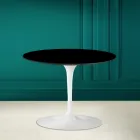 Tavolino Tulip Eero Saarinen H 41 in Ceramica Nero Assoluto Made in Italy - Scarlet Viadurini