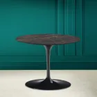 Tavolino Tulip Eero Saarinen H 41 in Ceramica Noir Desire Made in Italy - Scarlet Viadurini