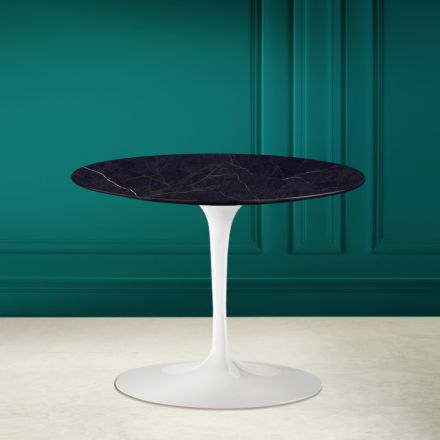 Tavolino Tulip Eero Saarinen H 41 in Ceramica Noir Laurent Made in Italy - Scarlet Viadurini