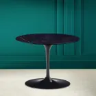 Tavolino Tulip Eero Saarinen H 41 in Ceramica Noir Laurent Made in Italy - Scarlet Viadurini