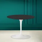 Tavolino Tulip Eero Saarinen H 41 in Ceramica Noir Soft Made in Italy - Scarlet Viadurini