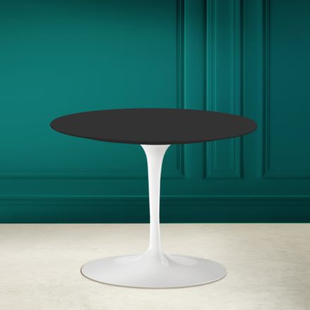 Tavolino Tulip Eero Saarinen H 41 in Ceramica Noir Soft Made in Italy - Scarlet Viadurini