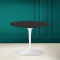 Tavolino Tulip Eero Saarinen H 41 in Ceramica Nero Soft Made in Italy - Scarlet