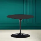 Tavolino Tulip Eero Saarinen H 41 in Ceramica Noir Soft Made in Italy - Scarlet Viadurini
