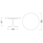 Tavolino Tulip Eero Saarinen H 41 in Ceramica Rem Made in Italy - Scarlet Viadurini