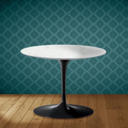 Tavolino Tulip Eero Saarinen H 41 in Ceramica Salina Made in Italy - Scarlet Viadurini