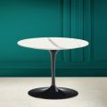 Tavolino Tulip Eero Saarinen H 41 in Ceramica Statuario Full Vein Made in Italy - Scarlet