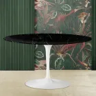 Tavolino Tulip Eero Saarinen H 41 in Marmo Nero Marquinia Made in Italy - Scarlet Viadurini