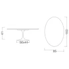 Tavolino Tulip Eero Saarinen H 41 Ovale con Piano in Laminato Liquido Nero - Scarlet Viadurini