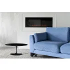 Tavolino Tulip Eero Saarinen H 41 Ovale con Piano in Laminato Liquido Nero - Scarlet Viadurini