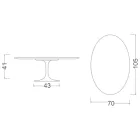 Tavolino Tulip Eero Saarinen H 41 Ovale con Piano in Marmo Caracatta Oro Viadurini