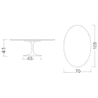 Tavolino Tulip Eero Saarinen H 41 Ovale in Ceramica Diamond Cream Made in Italy - Scarlet Viadurini