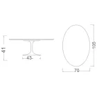 Tavolino Tulip Eero Saarinen H 41 Ovale in Ceramica Rem Made in Italy - Scarlet Viadurini