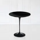 Tavolino Tulip Eero Saarinen H 52 con Piano in Laminato Liquido Nero Made in Italy - Scarlet Viadurini