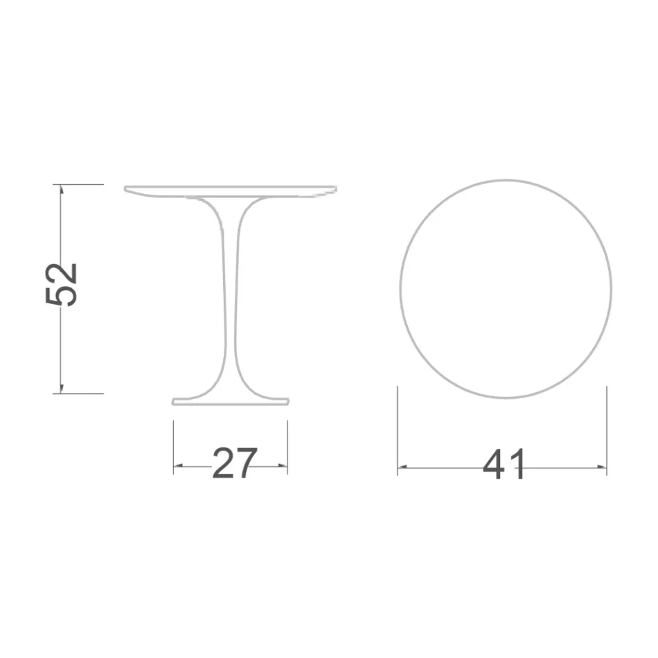 Tavolino Tulip Eero Saarinen H 52 in Laminato Liquido Bianco Made in Italy - Scarlet Viadurini