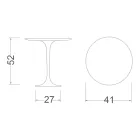 Tavolino Tulip Eero Saarinen H 52 Rotondo in Marmo Arabescato Made in Italy - Scarlet Viadurini