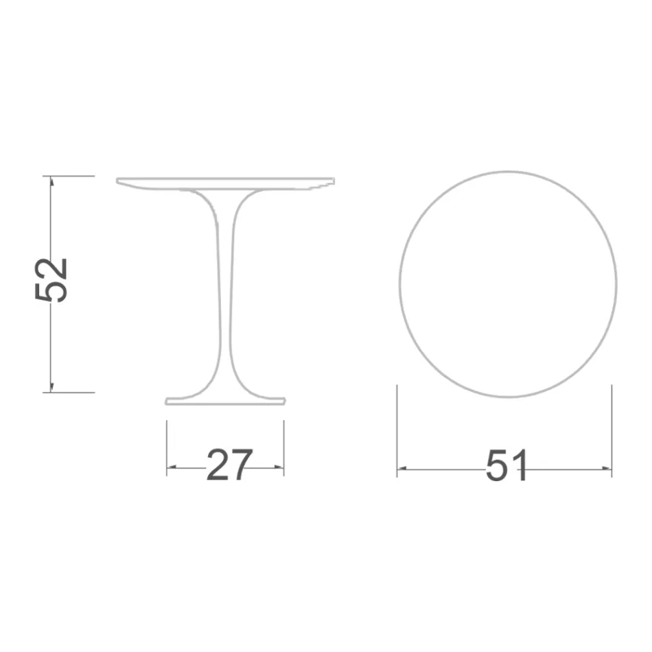 Tavolino Tulip Eero Saarinen H 52 Rotondo in Marmo Verde Alpi Made in Italy - Scarlet Viadurini