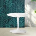 Tavolino Tulip Saarinen H 39 cm in Ceramica Florim Bianco Lucido - Scarlet