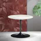 Tavolino Tulip Saarinen H 39 cm in Ceramica Florim Calacatta Gold Opaco - Scarlet Viadurini