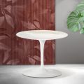 Tavolino Tulip Saarinen H 39 cm in Ceramica Florim Calacatta Gold Opaco - Scarlet