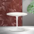 Tavolino Tulip Saarinen H 39 cm in Ceramica Florim Statuario Opaco - Scarlet