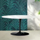 Tavolino Tulip Saarinen H 41 cm in Ceramica Florim Bianco Lucido - Scarlet Viadurini