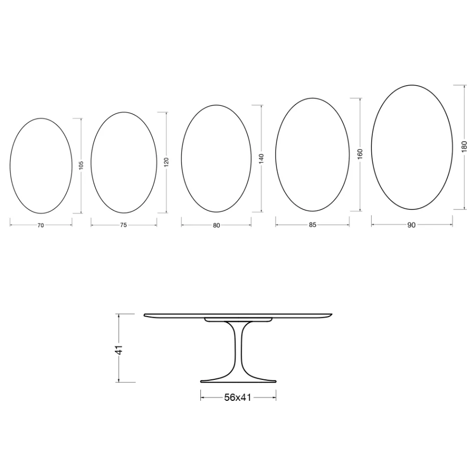 Tavolino Tulip Saarinen H 41 cm in Ceramica Florim Statuario Lucido - Scarlet Viadurini