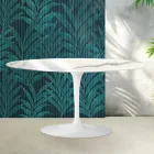 Tavolino Tulip Saarinen H 41 cm in Ceramica Florim Statuario Lucido - Scarlet Viadurini