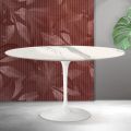 Tavolino Tulip Saarinen H 41 cm in Ceramica Florim Statuario Opaco - Scarlet