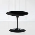 Tavolino Tulip Saarinen H 41 con Piano in Laminato Liquido Nero Made in Italy - Scarlet Viadurini