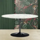 Tavolino Tulip Saarinen H 41 con Piano in Marmo di Carrara Realizzarto in Italia Viadurini