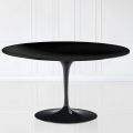 Tavolino Tulip Saarinen H 41 con Piano Ovale in Laminato Liquido Nero Made in Italy - Scarlet