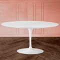 Tavolino Tulip Saarinen H 41 in Laminato Liquido Ovale Bianco Made in Italy - Scarlet