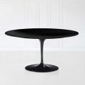 Tavolino Tulip Saarinen H 41 in Laminato Liquido Ovale Nero Made in Italy - Scarlet